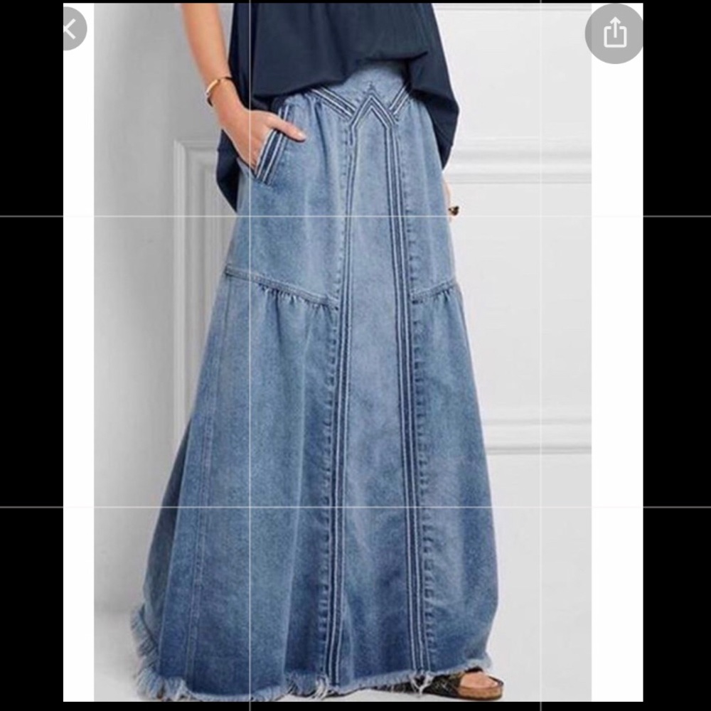 Denim maxi skirt